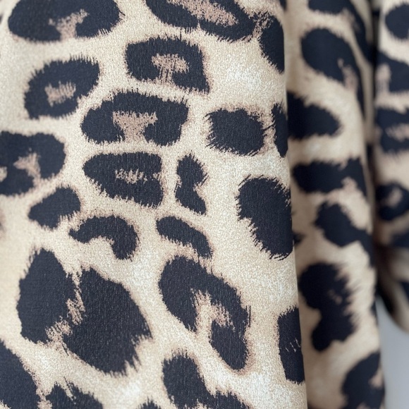 SHEIN Animal Print Leopard Tunic High Low 3/4 Sleeves Lightweight Relaxed Large - Picture 7 of 14